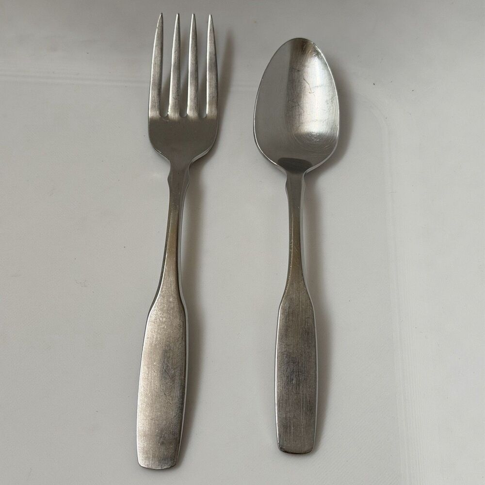 2pc Oneida Paul Revere Salad Fork / Teaspoon Stainless Community Premier Satin